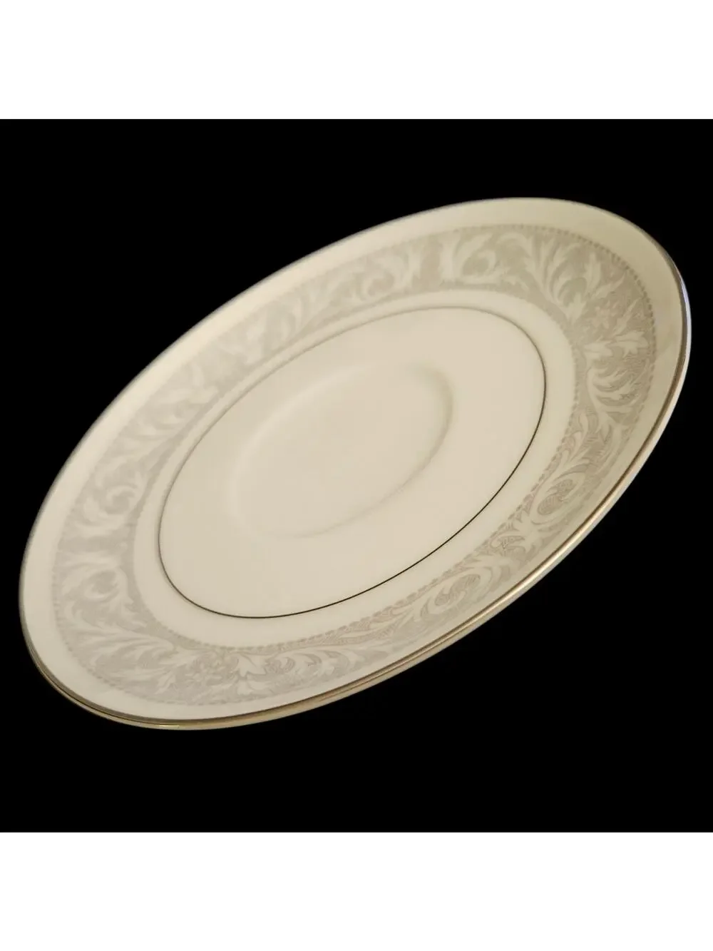 Imperial China Whitney 5671 Saucers Set of 2 Silver Scroll Trim
